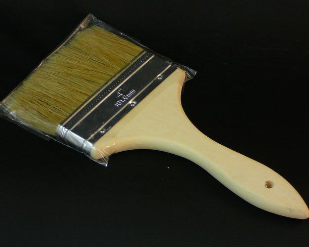 100mm Flat Unpainted Brush - Click Image to Close