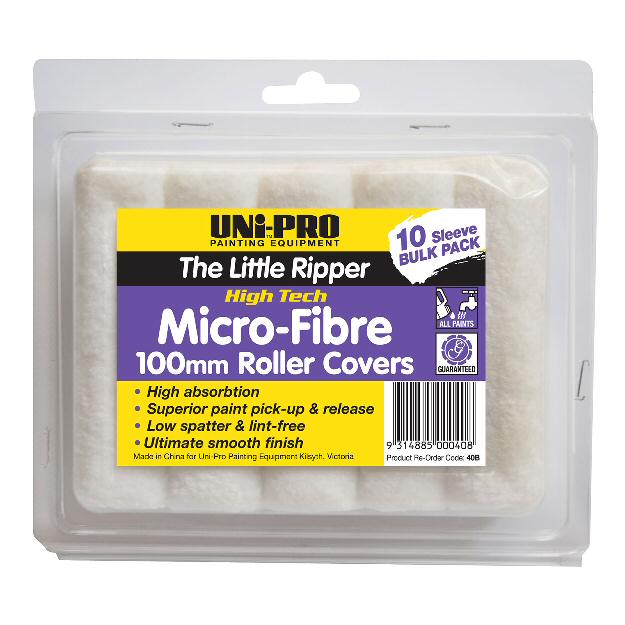 100mm Micro Fibre Mini Roller - 10 Pack - Click Image to Close