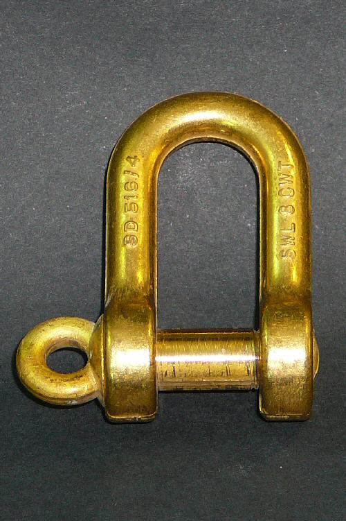 8mm Dee Shackle Manganese Bronze - Click Image to Close