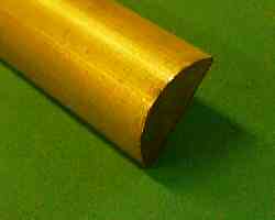 Brass D Mould 1/2" x 3/16" (12mmx4.8mm) per metre.