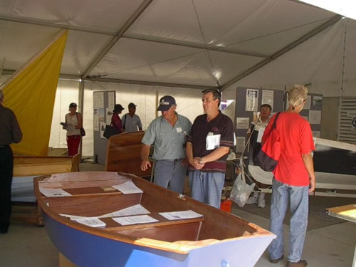 Inside the Boatcraft Pacific Pavillion at the 2002 Sydney Classic and Wooden Boat Festival